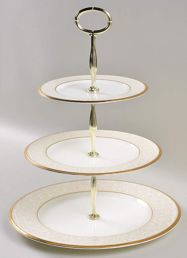 White Palace 13 7/8"-14 1/4" 3-Tiered Serving Tray(DP,SP,BB) HC by Noritake-1