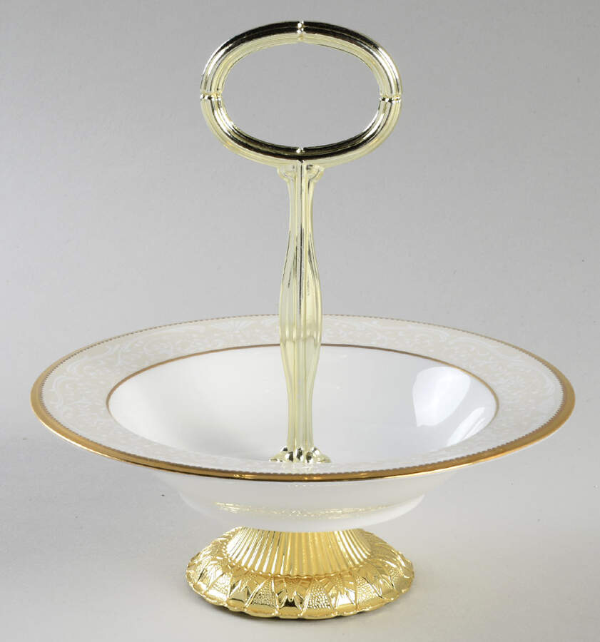 White Palace 6"-7" Handled Footed Nut Dish HC by Noritake-1