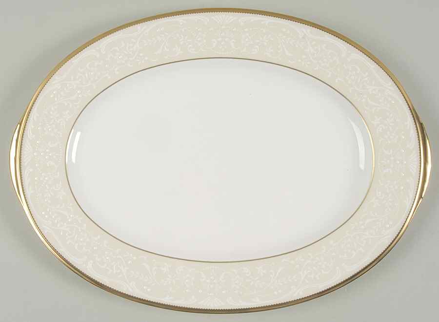 White Palace 12" Oval Serving Platter by Noritake-1