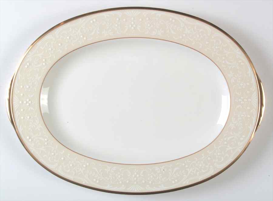 White Palace 14" Oval Serving Platter by Noritake-1