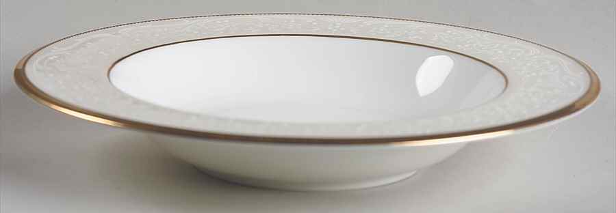 White Palace Rim Soup Bowl by Noritake-1