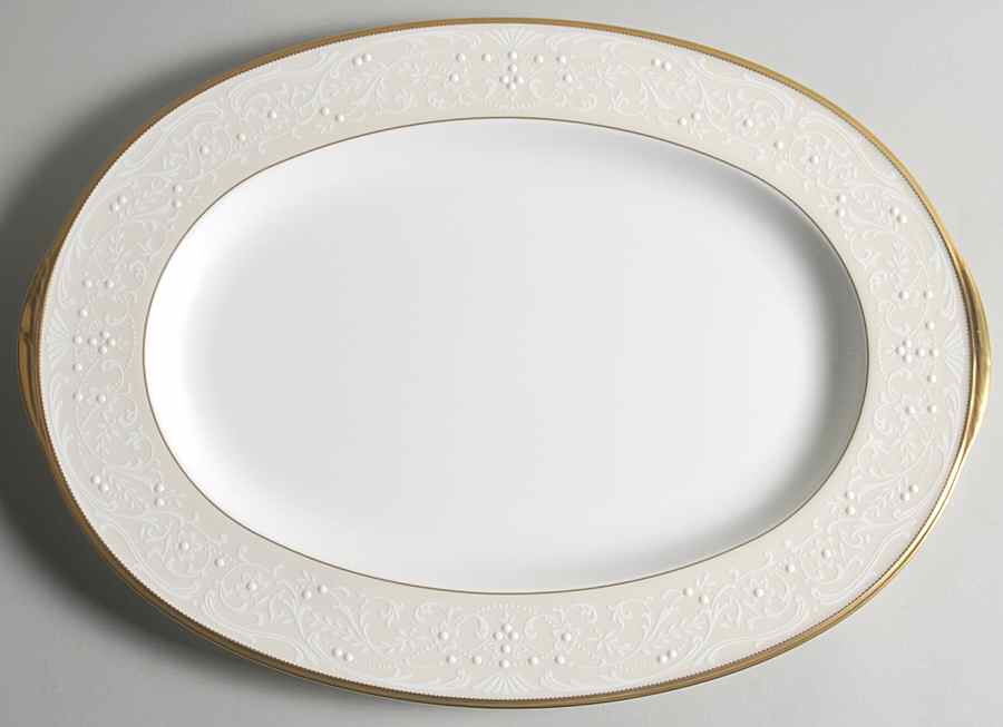 White Palace 16" Oval Serving Platter by Noritake-1