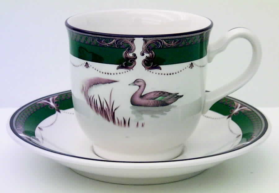 Wicklow Green Footed Cup & Saucer Set by Noritake-1