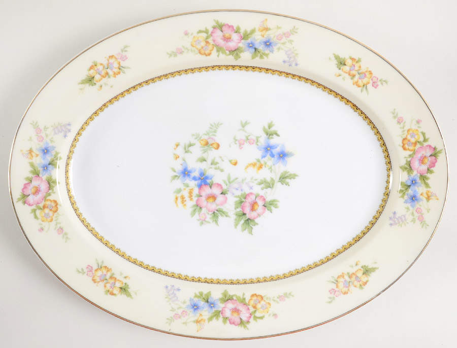 Wildfleur 13" Oval Serving Platter by Noritake-1