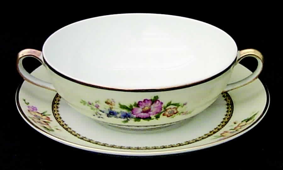 Wildfleur Flat Cream Soup Bowl & Saucer Set by Noritake-1