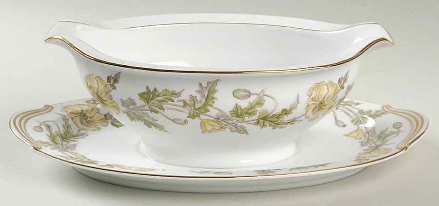 Wilshire Gravy Boat with Attached Underplate by Noritake-1