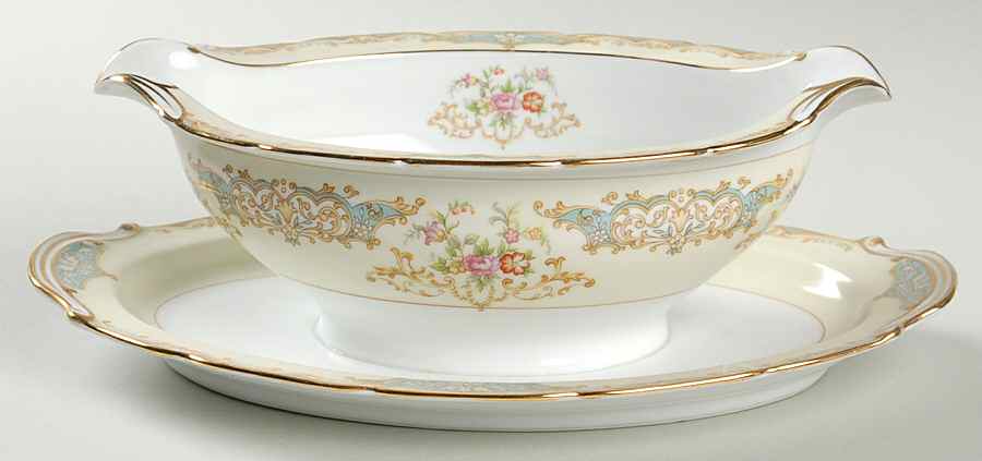 Wimpole Gravy Boat with Attached Underplate by Noritake-1