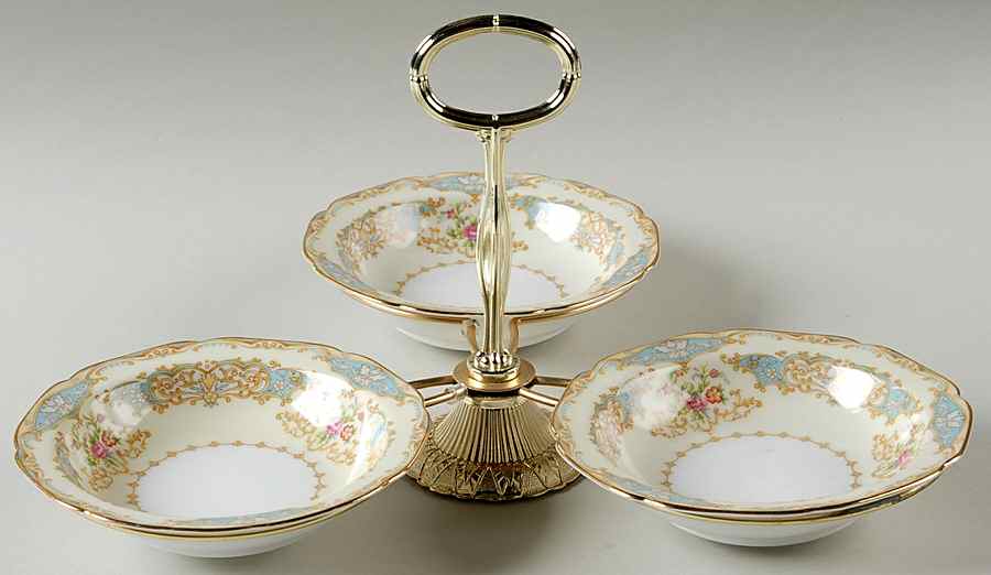 Wimpole 7" x 12" 3-Part Relish & Metal Stand (FR) HC by Noritake-1