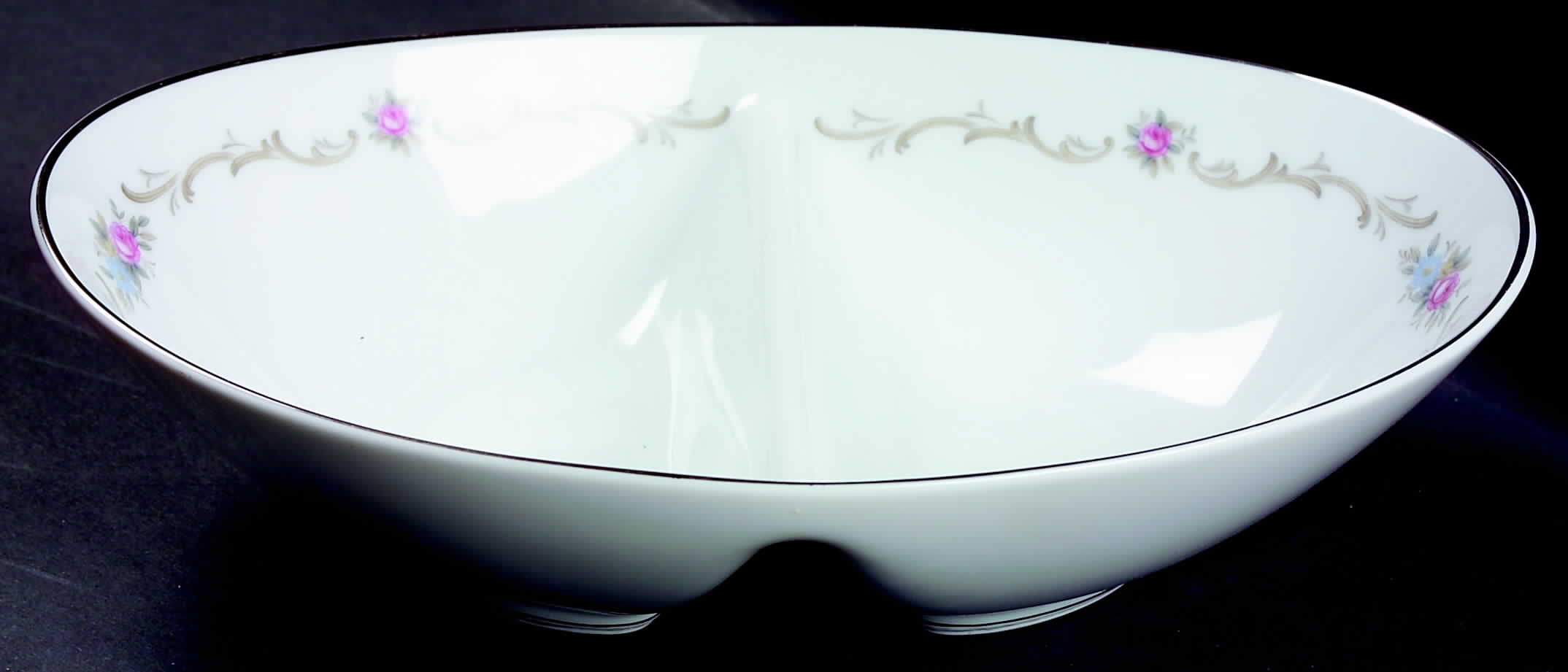 Winthrop 10" Oval Divided Vegetable Bowl by Noritake-1