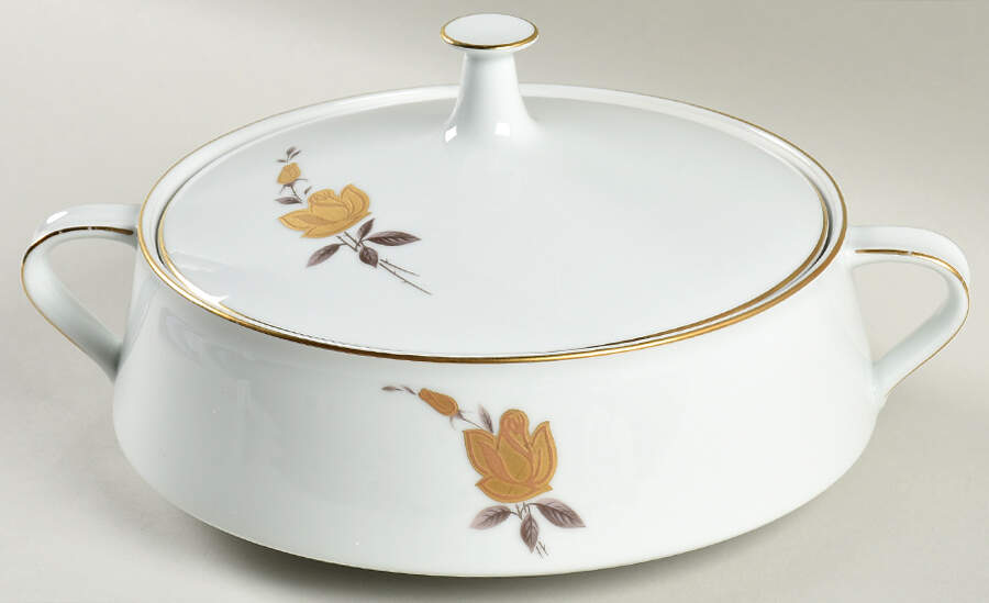 Windsor Rose Round Covered Vegetable by Noritake-1