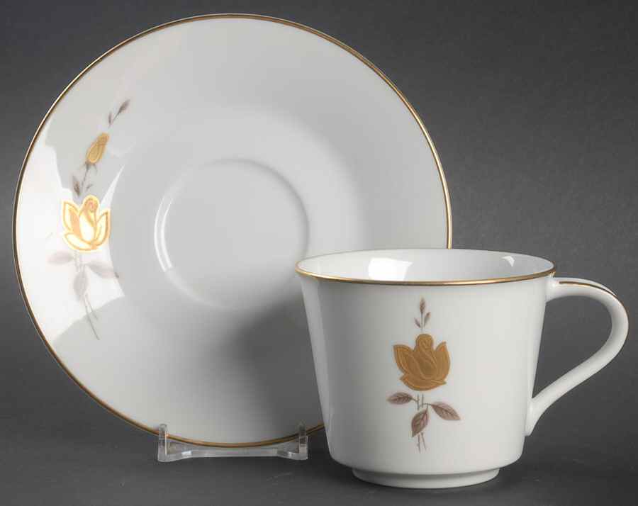 Windsor Rose Flat Cup & Saucer Set by Noritake-1