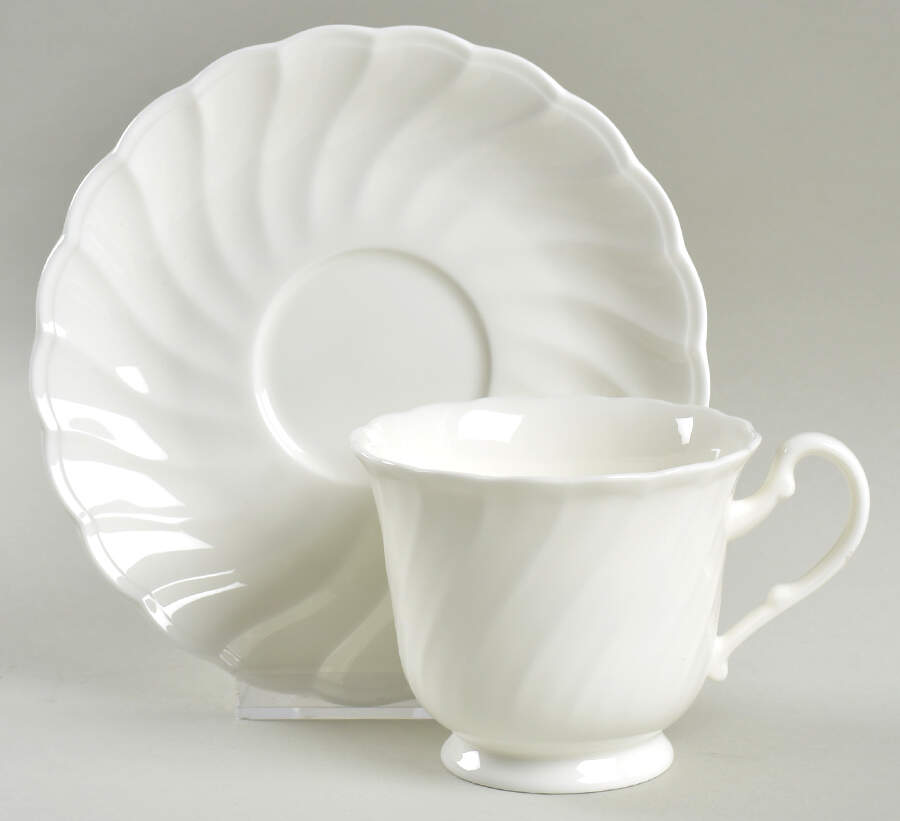 Windsor White Footed Cup & Saucer Set by Noritake-1