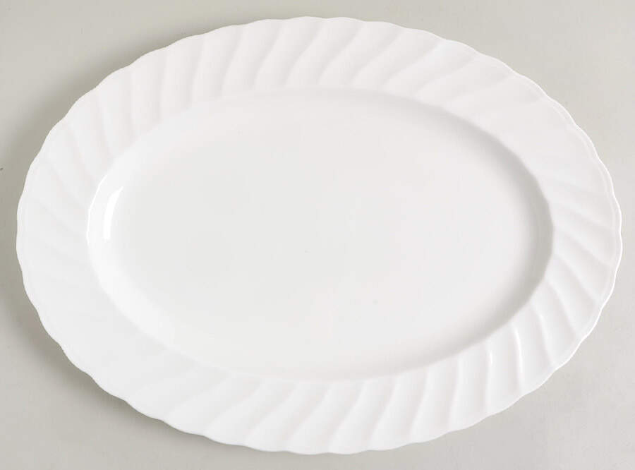 Windsor White 14" Oval Serving Platter by Noritake-1