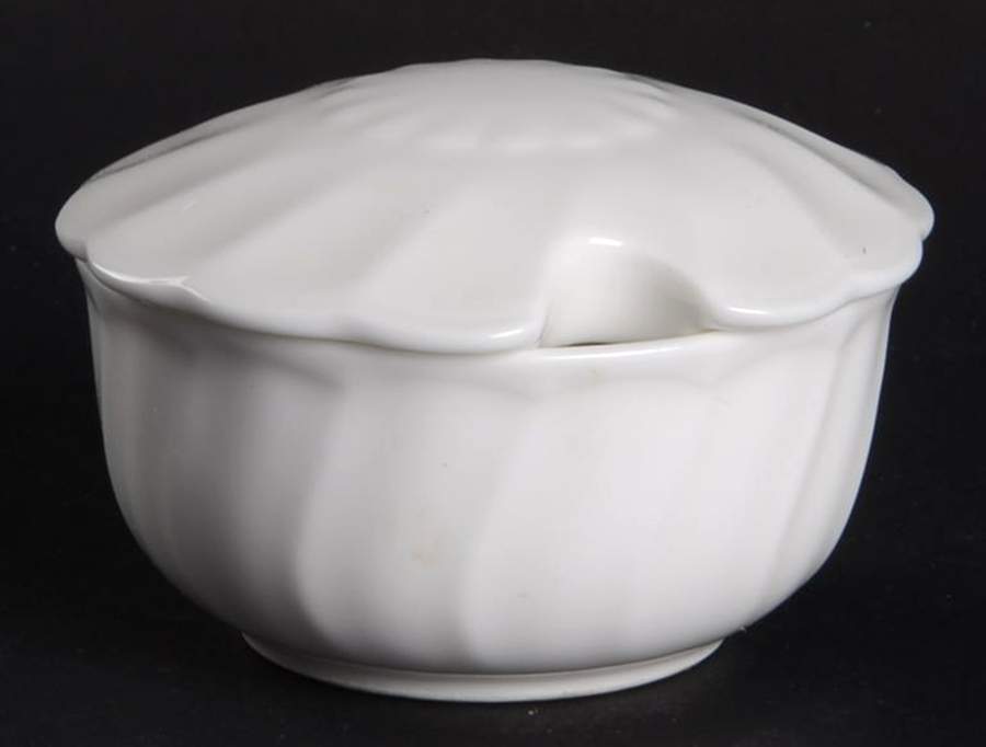 Windsor White Mustard Jar & Lid by Noritake-1