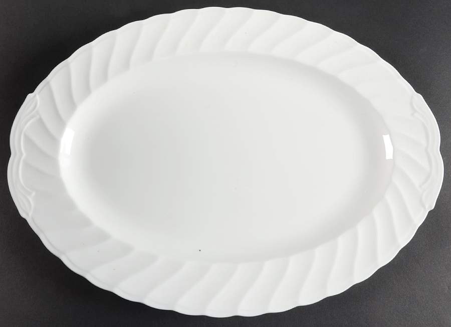 Windsor White 14" Oval Serving Platter by Noritake-1