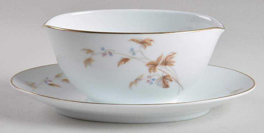 Woodland Gravy Boat with Attached Underplate by Noritake-1