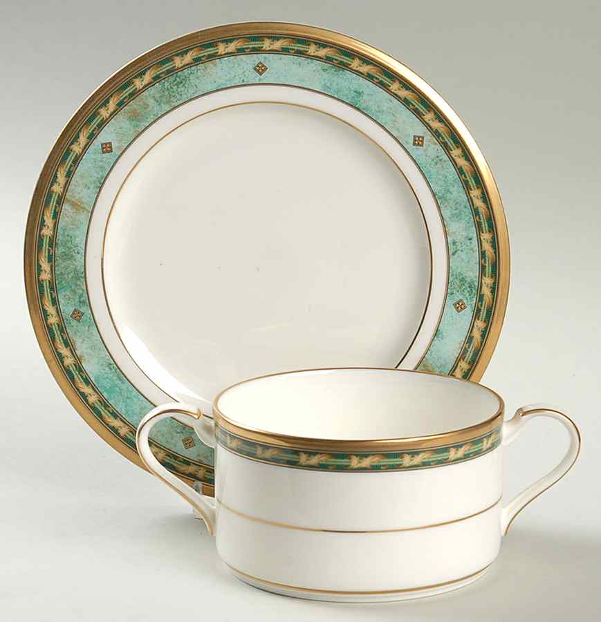 Woodlawn Cream Soup Bowl & Bread Plate/Saucer Set by Noritake-1