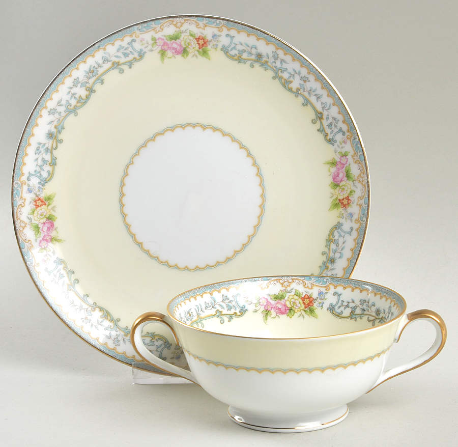 Woodmere (662) Footed Cream Soup Bowl & Saucer Set by Noritake-1