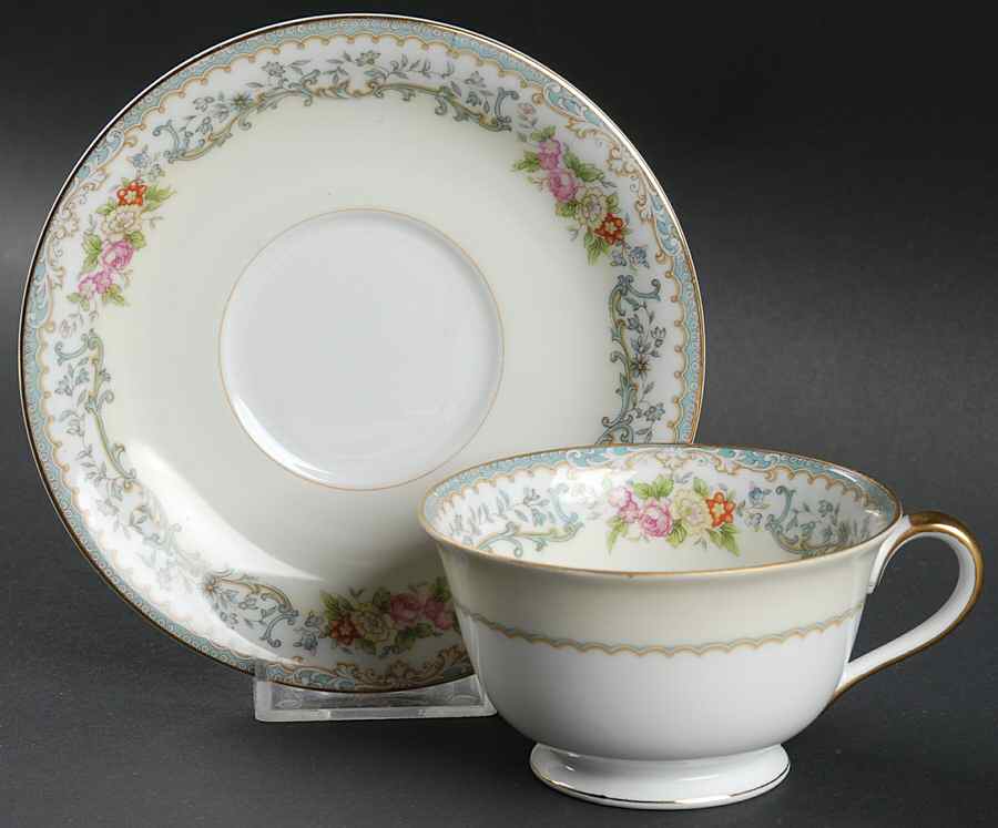 Woodmere (662) Footed Cup & Saucer Set by Noritake-1
