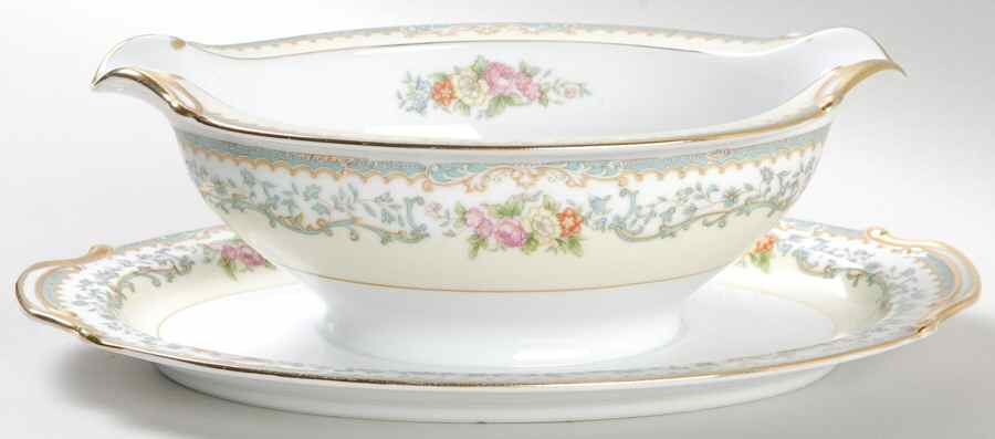 Woodmere (662) Gravy Boat with Attached Underplate by Noritake-1