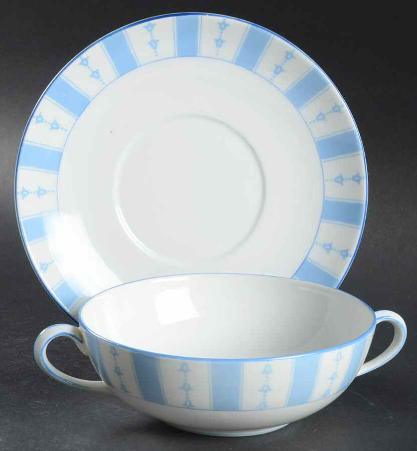 The Yale Flat Cream Soup Bowl & Saucer Set by Noritake-1