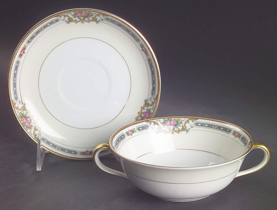 Ybry Flat Cream Soup Bowl & Saucer Set by Noritake-1