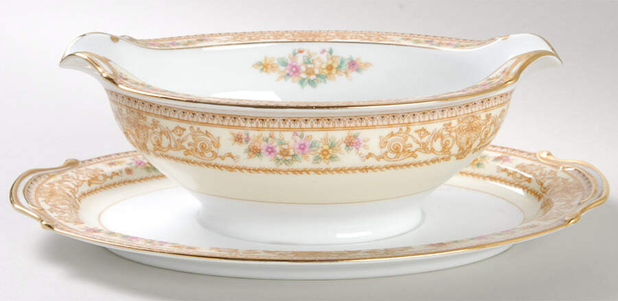 York Gravy Boat with Attached Underplate by Noritake-1