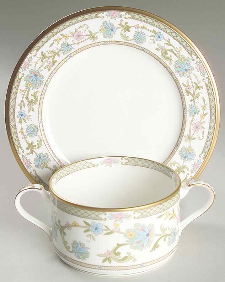 Yoshino Cream Soup Bowl & Bread Plate/Saucer Set by Noritake-1