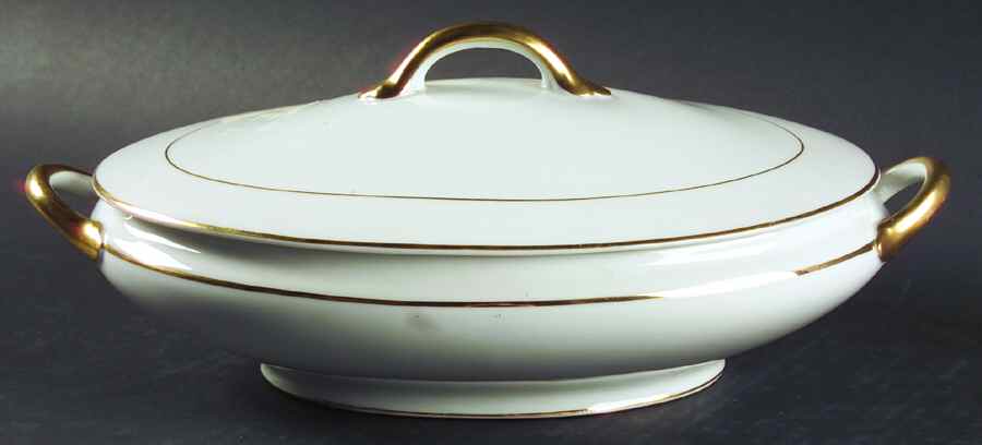 The Yukon (Gold Trim & Verge) Oval Covered Vegetable by Noritake-1