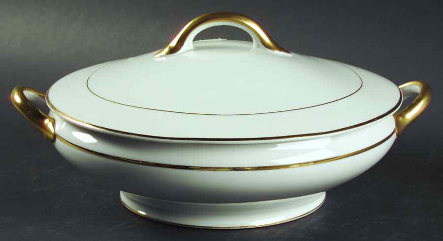 The Yukon (Gold Trim & Verge) Round Covered Vegetable by Noritake-1