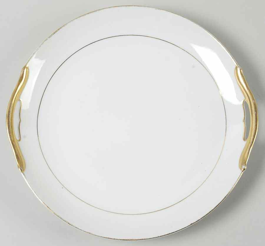 The Yukon (Gold Trim & Verge) Handled Cake Plate by Noritake-1