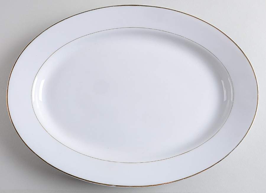 The Yukon (Gold Trim & Verge) 13" Oval Serving Platter by Noritake-1