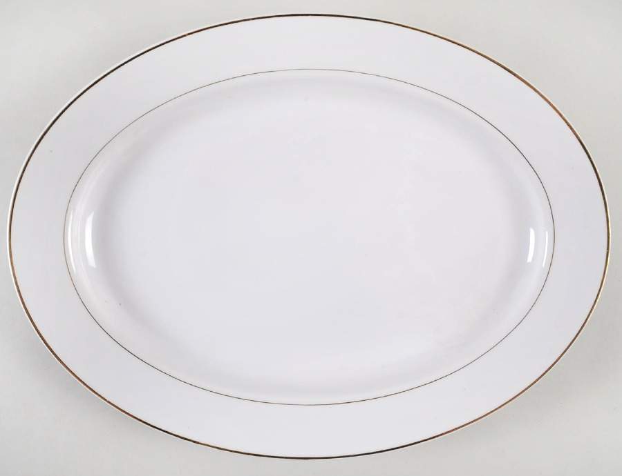 The Yukon (Gold Trim & Verge) 14" Oval Serving Platter by Noritake-1