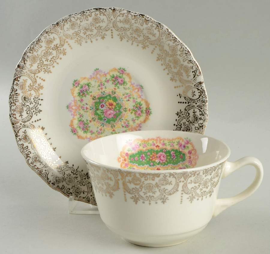 Ambassador Flat Cup & Saucer Set by Nasco China (USA)-1