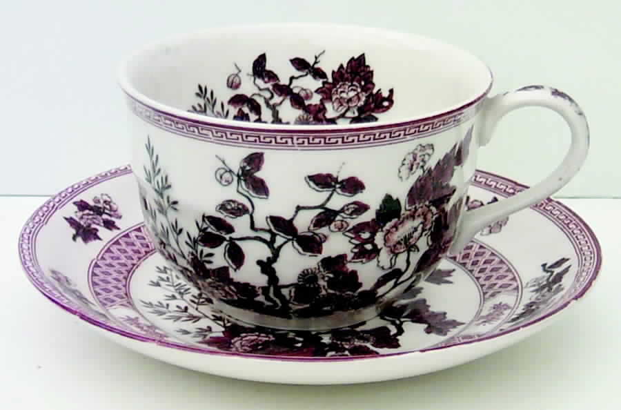 Indian Tree Brown (USA) Flat Cup & Saucer Set by Nasco China (USA)-1