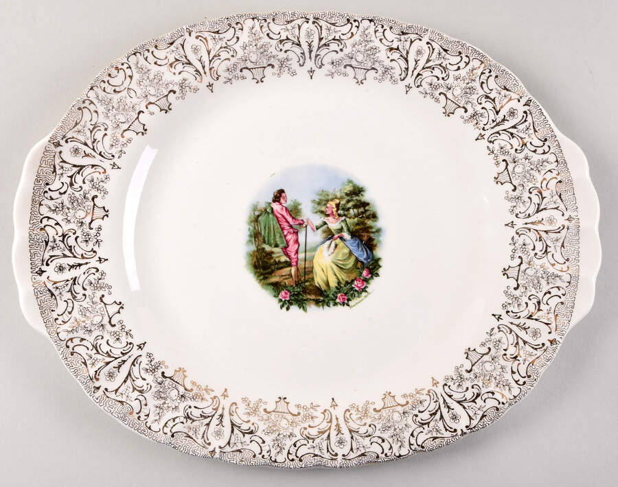 Southern Belle (USA) 11" Oval Serving Platter by Nasco China (USA)-1