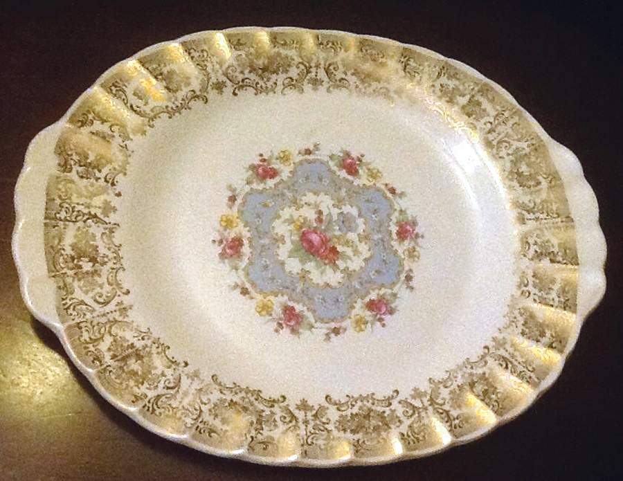 Southern Rose (USA) 12" Oval Serving Platter by Nasco China (USA)-1