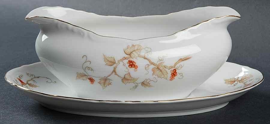 Arbor Gravy Boat with Attached Underplate by Nagoya Shokai-1
