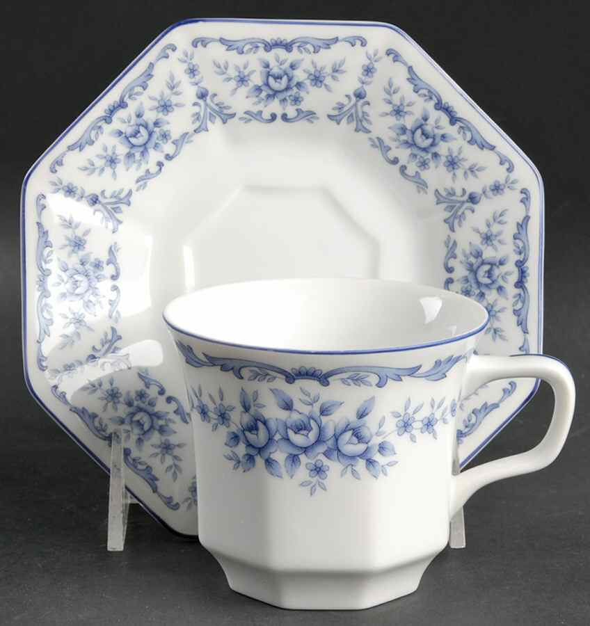 Blue Garden Flat Cup & Saucer Set by Nagoya Shokai-1