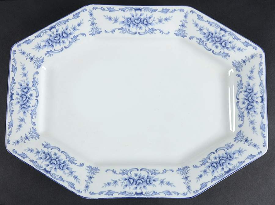Blue Garden 13" Oval Serving Platter by Nagoya Shokai-1