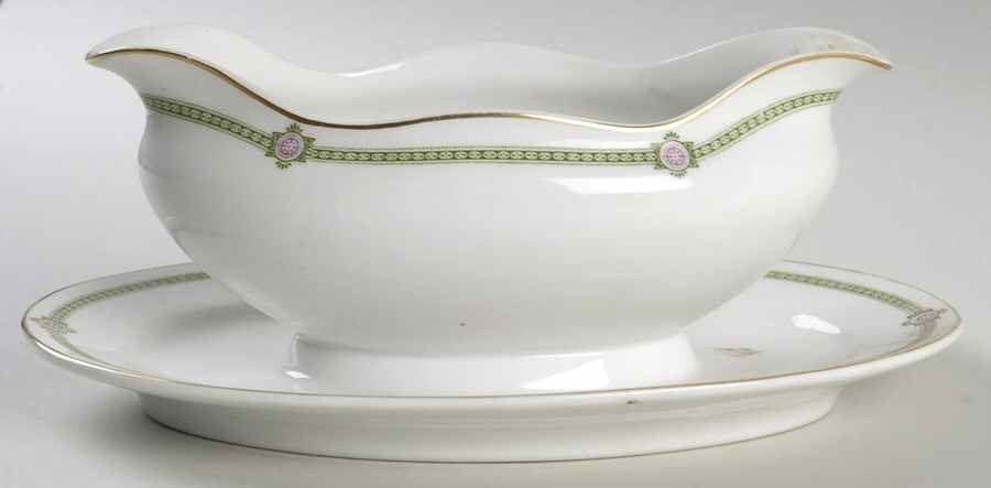 Brisbane Gravy Boat with Attached Underplate by Nagoya Shokai-1