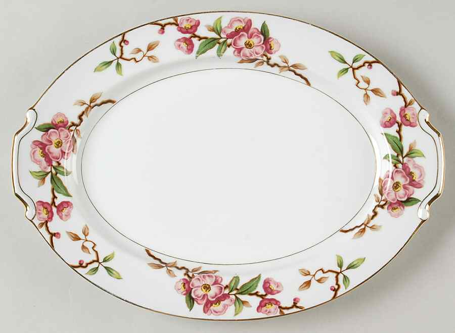 Blossomtime 12" Oval Serving Platter by Narumi-1