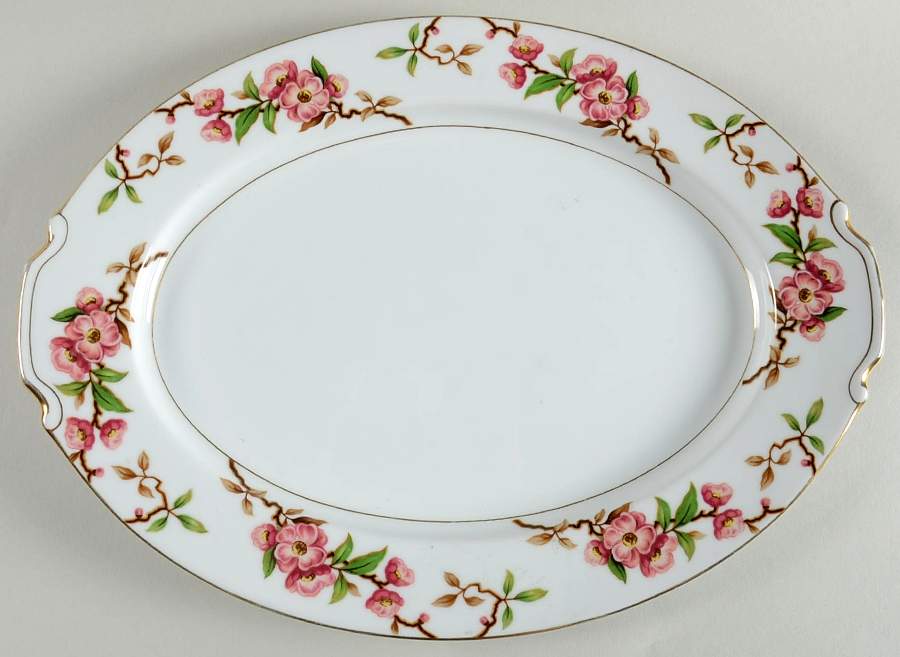 Blossomtime 14" Oval Serving Platter by Narumi-1