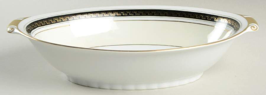Black Stone 11" Oval Vegetable Bowl by Narumi-1