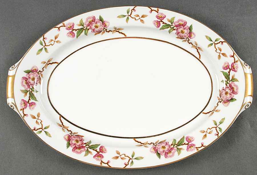 Cherry Blossom 15" Oval Serving Platter by Narumi-1