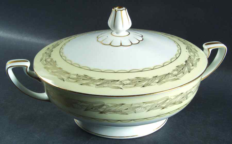 Golden Bantam Round Covered Vegetable by Narumi-1
