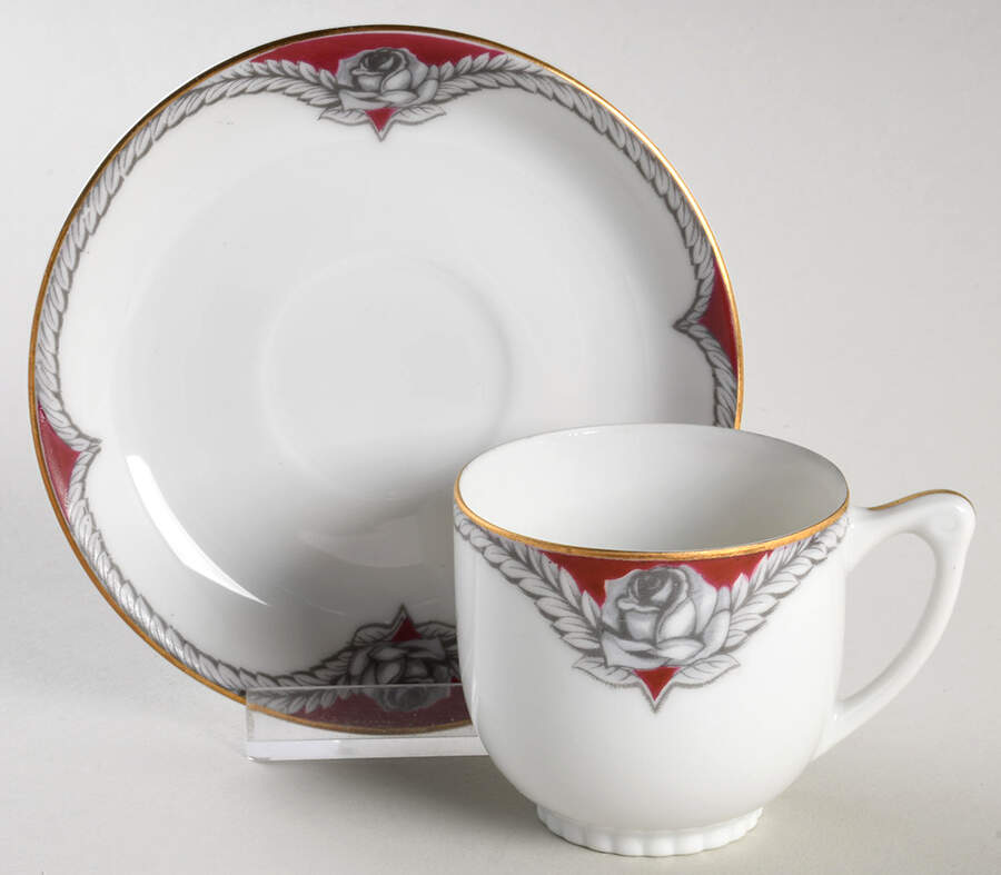 Victory Flat Demitasse Cup & Saucer Set by Narumi-1