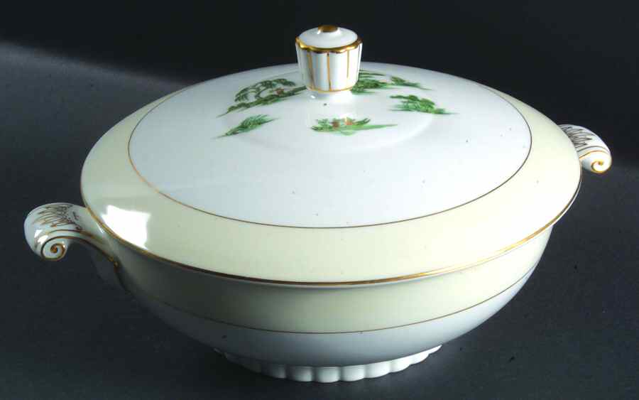 Oriental Green Round Covered Vegetable by Narumi-1