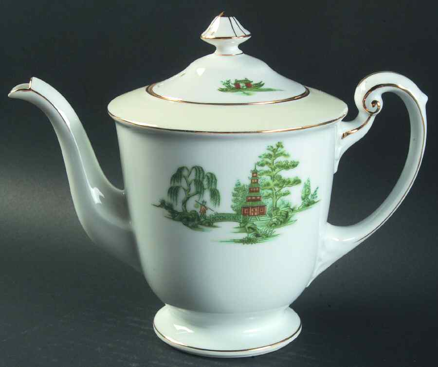 Oriental Green Teapot & Lid by Narumi-1
