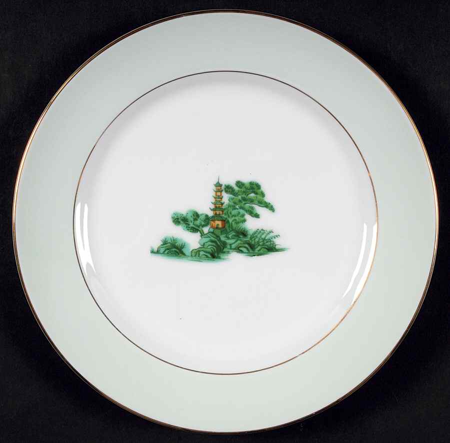 Oriental Green Bread & Butter Plate by Narumi-1